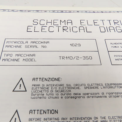 Sinico SIN-O-Matic TR110/2-350 Electrical Schematic Manual