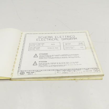 Sinico SIN-O-Matic TR110/2-350 Electrical Schematic Manual