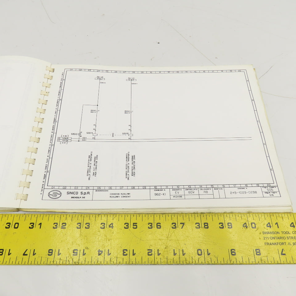 Sinico SIN-O-Matic TR110/2-350 Electrical Schematic Manual