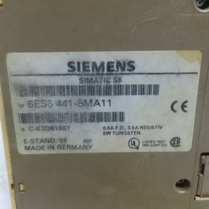 Siemens 6ES5 441-8MA11 (2) Digital Output Modules W/(1) 6ES5 700-8MA11 Base