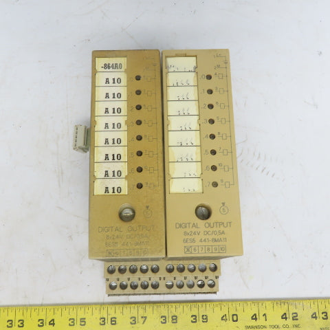 Siemens 6ES5 441-8MA11 (2) Digital Output Modules W/(1) 6ES5 700-8MA11 Base