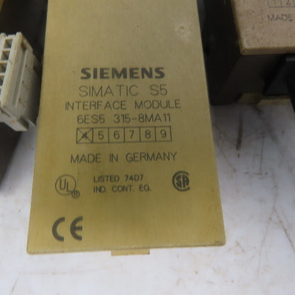 Siemens 6ES5 315-8MA11 Interface Module PLC Lot of 2