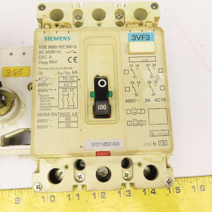Siemens 3VF3111-6BS31-0AA0 100A 3 Pole 400V Circuit Breaker Panel Operator