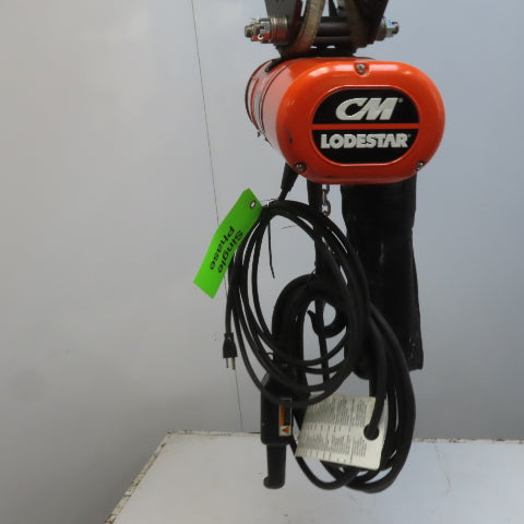 CM Lodestar Model F 1/2 Ton Electric Chain Hoist 16 FPM 30' Lift 115V 1PH