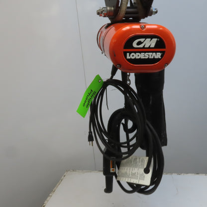 CM Lodestar Model F 1/2 Ton Electric Chain Hoist 16 FPM 30' Lift 115V 1PH