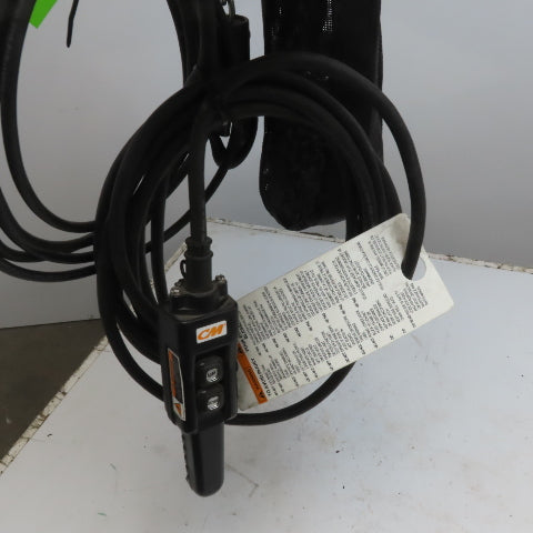 CM Lodestar Model F 1/2 Ton Electric Chain Hoist 16 FPM 30' Lift 115V 1PH