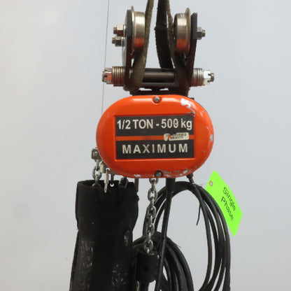 CM Lodestar Model F 1/2 Ton Electric Chain Hoist 16 FPM 30' Lift 115V 1PH