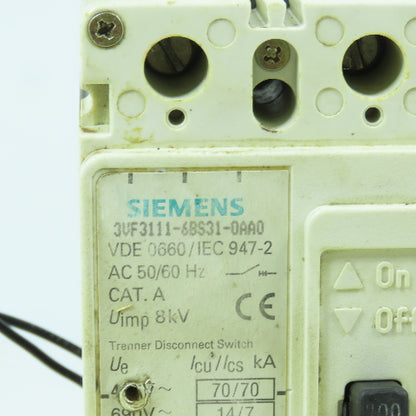 Siemens 3VF3111-6BS31-0AA0 100A Molded Case Circuit Breaker