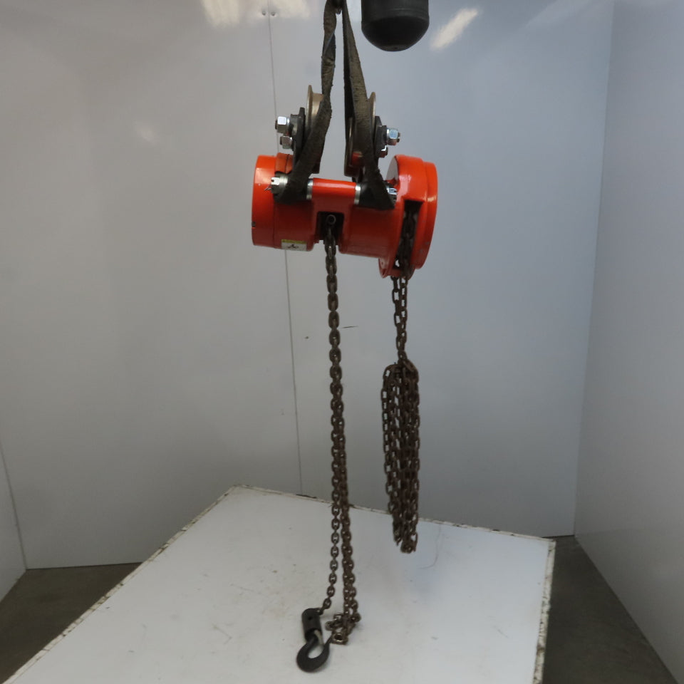 CM Cyclone 1/2-Ton Hoist Low Headroom Push Trolley 10' Lift