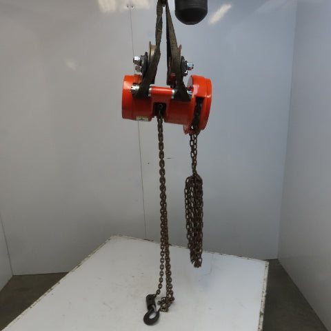 CM Cyclone 1/2-Ton Hoist Low Headroom Push Trolley 10' Lift