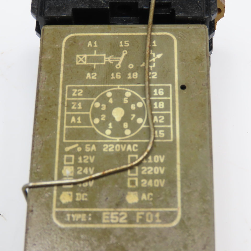 Fiber E52 12s Timing Relay W/ Socket Base 24V AC/DC