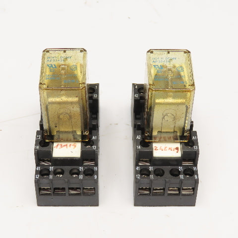 NAIS HC4-H-AC24V 5A 1/16Hp Relay HC4SFD-I Socket Lot Of 2
