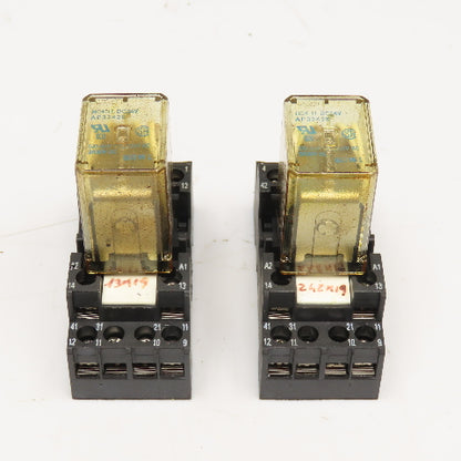 NAIS HC4-H-AC24V 5A 1/16Hp Relay HC4SFD-I Socket Lot Of 2