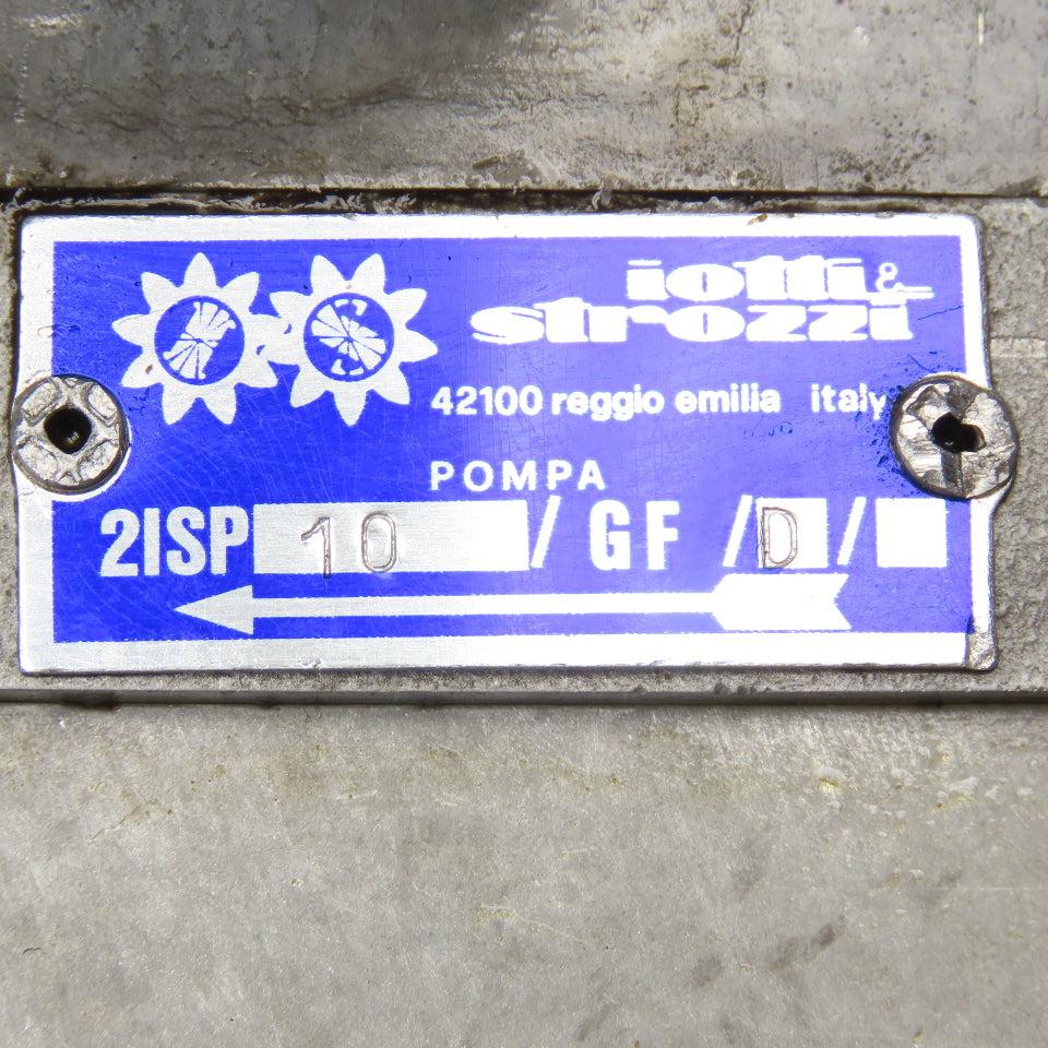 Iotti Strozzi 2ISP10 GF D Aluminum Gear Pump 10" Motor Flange