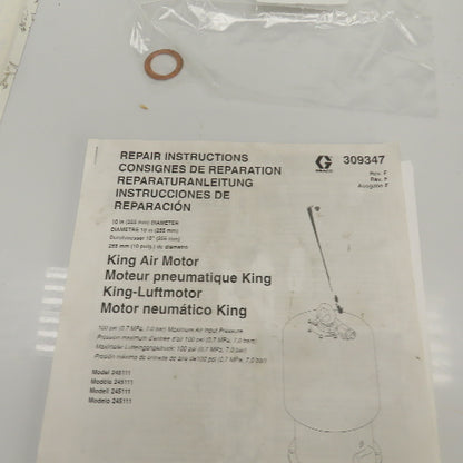 Graco 207647 King Air Motor Rebuild Kit W/ 214852 Trip Rod 21558A 309347