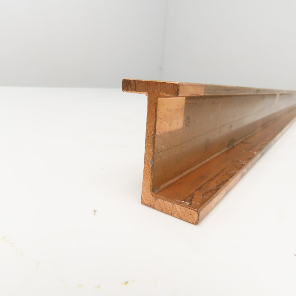 39mm x 20mm x 5mm Extruded Copper Z Profile Bus Bar 28-1/2" OAL