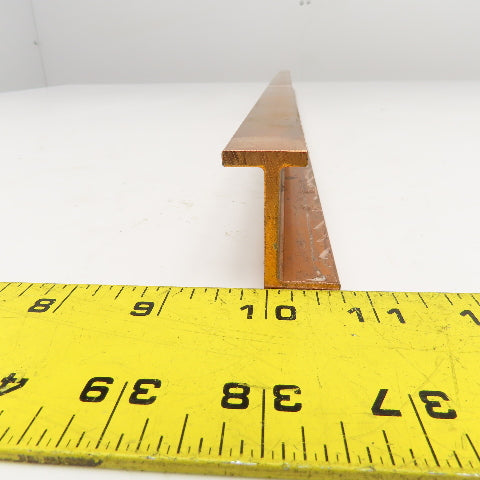 39mm x 20mm x 5mm Extruded Copper Z Profile Bus Bar 28-1/2" OAL