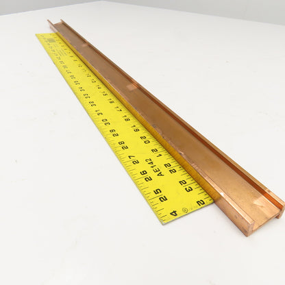 39mm x 20mm x 5mm Extruded Copper Z Profile Bus Bar 28-1/2" OAL