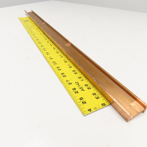 39mm x 20mm x 5mm Extruded Copper Z Profile Bus Bar 28-1/2" OAL