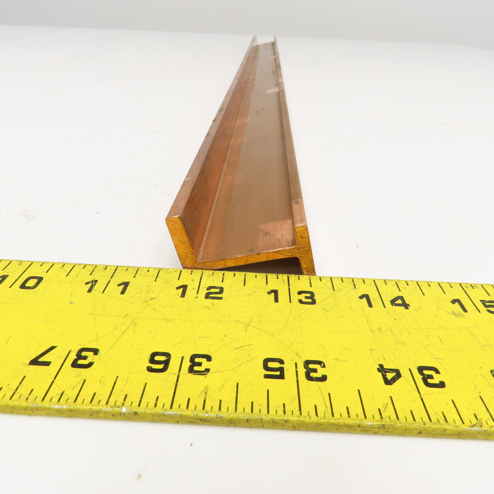39mm x 20mm x 5mm Extruded Copper Z Profile Bus Bar 28-1/2" OAL