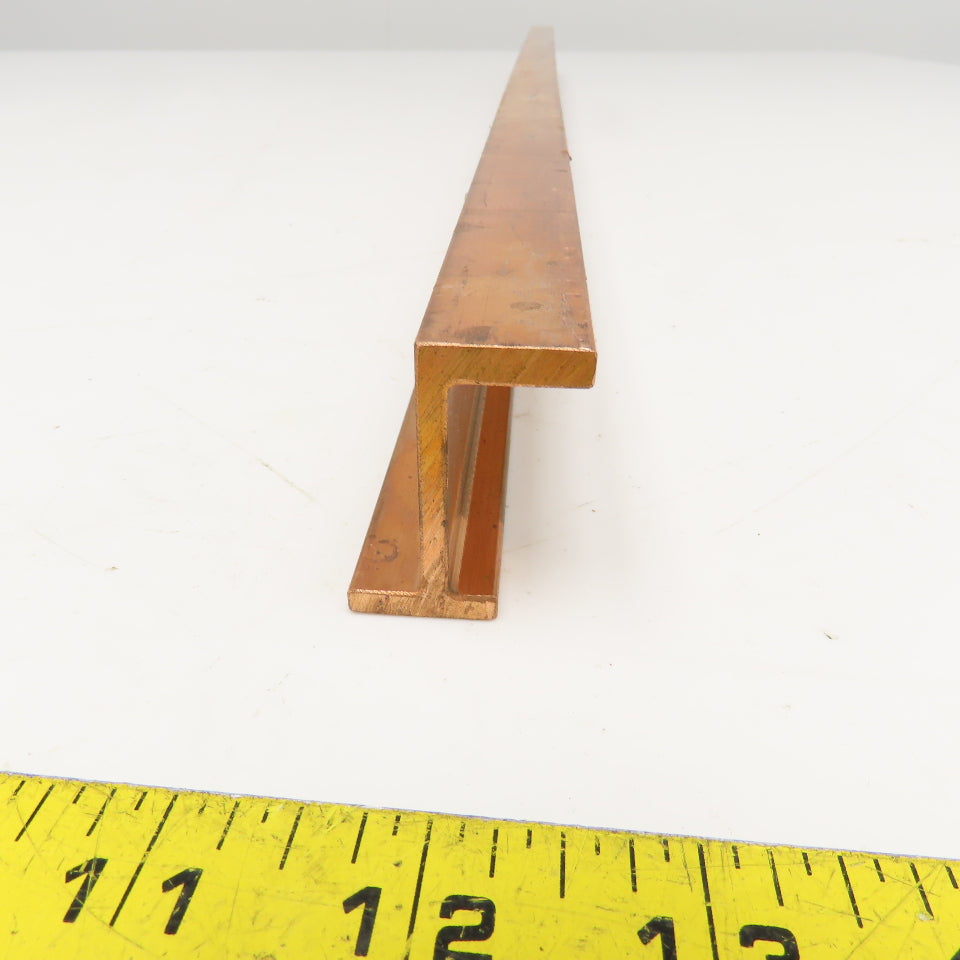 39mm x 20mm x 5mm Extruded Copper Z Profile Bus Bar 28-1/2" OAL