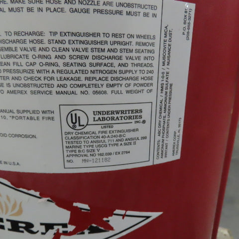 Amerex Portable ABC Dry Chemical 150LB Fire Extinguisher W/ 48' Hose