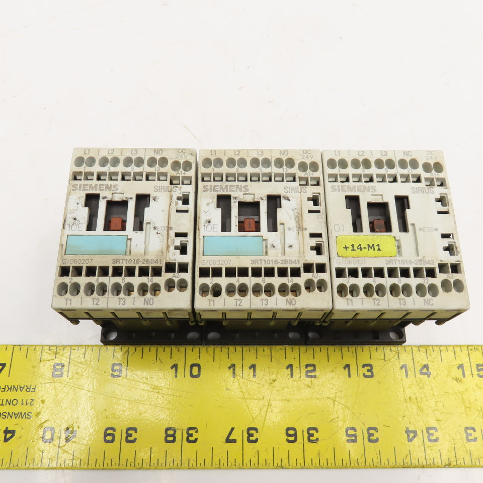 Siemens 3RT1016-2BB41 600V 20A Contactor Relay 24VDC Lot Of 3