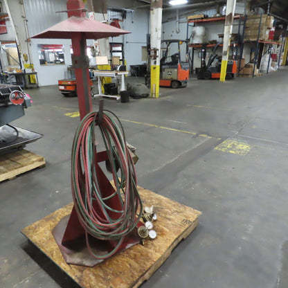 2-Tank Steel Stand Holder Oxygen Acetylene Gas Cutting Torch Hose 100'
