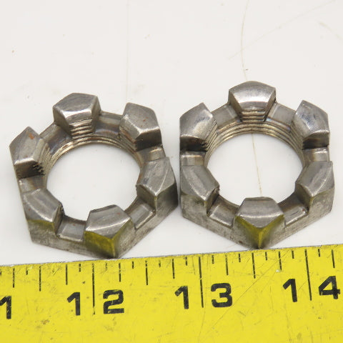 1"-14 Slotted Castle Jam Nut 1/2" Thick Lot Of 2