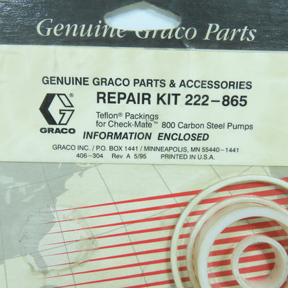 Graco 222-865 222865 Teflon Packings Repair Kit For Check-Mate 800 (Incomplete)