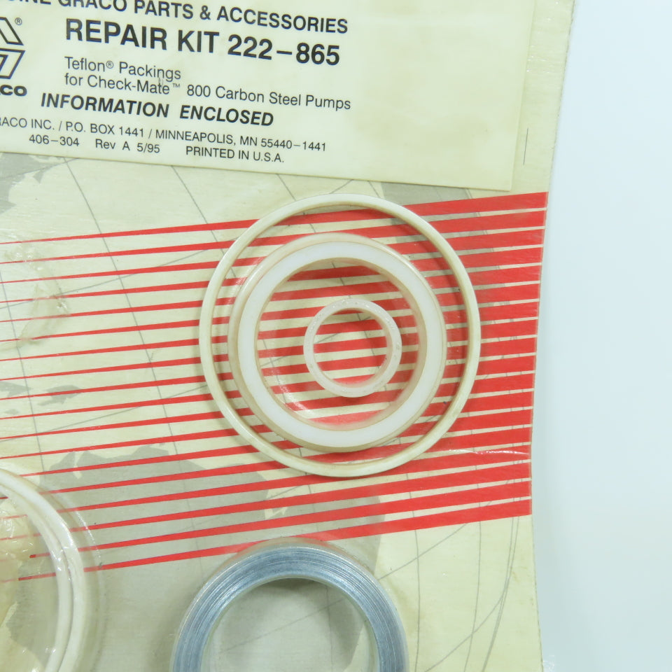 Graco 222-865 222865 Teflon Packings Repair Kit For Check-Mate 800 (Incomplete)