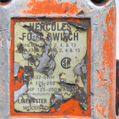 Hercules 532-SWH 125-250VAC Foot Pedal Operator Switch