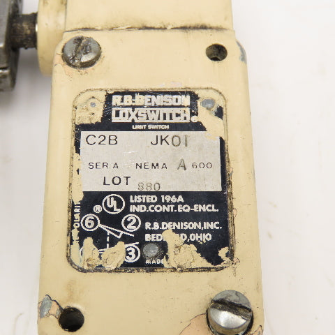 R.B Denison C2B JK01 Loxswitch 600V Can Roller Rocker Arm Limit Switch