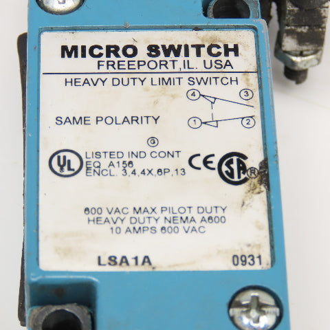 Micro Switch LSA1A 600V 10A Cam Roller Rocker Arm Heavy Duty Limit Switch