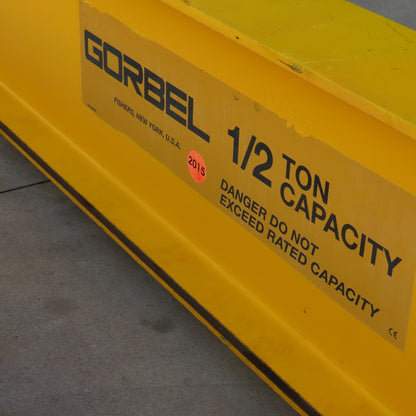 Gorbel 1/2 Ton Pillar Mount Cantilever Jib Crane 28' Span 26' Tall 24' Head Room