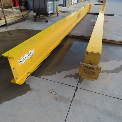Gorbel 1/2 Ton Pillar Mount Cantilever Jib Crane 28' Span 26' Tall 24' Head Room