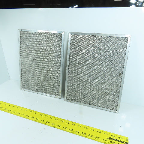 10-1/2" x 13-1/2" Stainless Steel Washable Air Filter Lot Of 2
