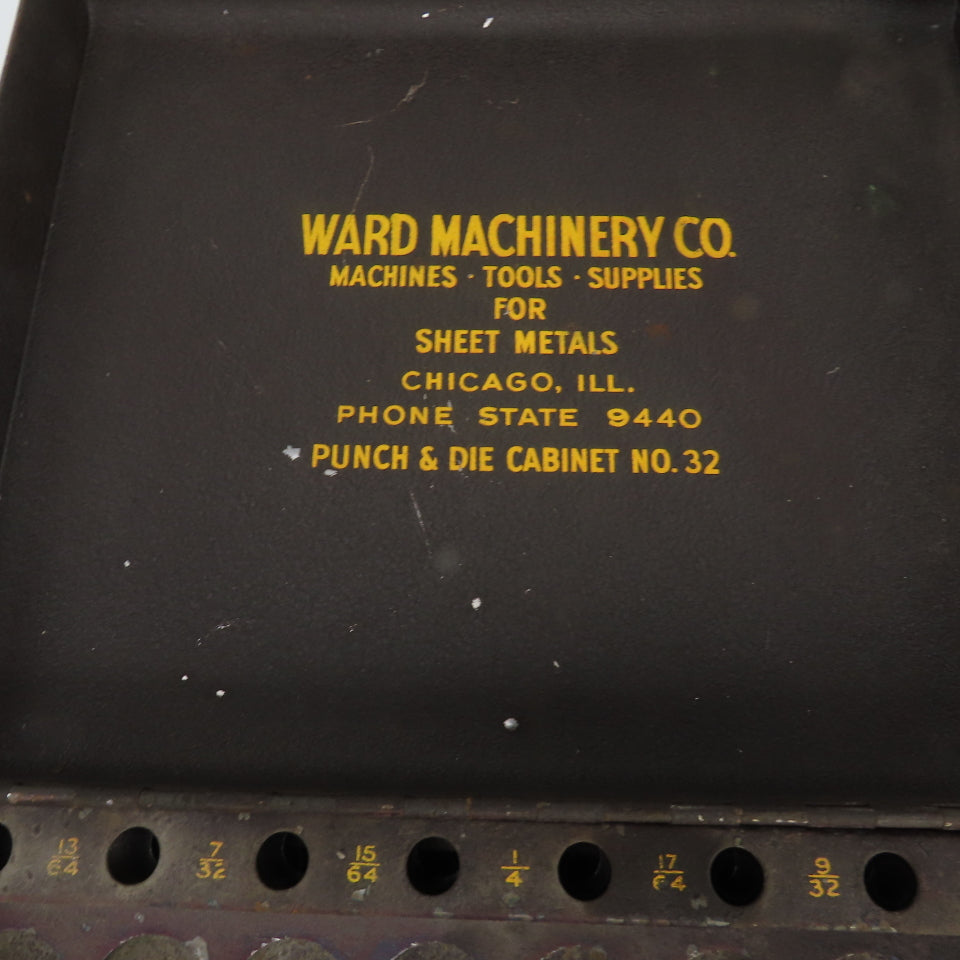 Ward Machinery Round Punch & Die Vintage Cabinet Tool Holder 64 Space ...