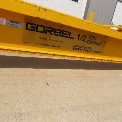 Gorbel 1/2 Ton Mast Pillar Jib Crane 24'-4" Span 24' Travel 12' Head Room