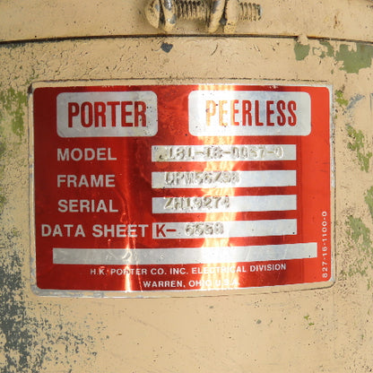 Porter Peerless 181-18-0057-0 DC Motor 7/8" Shaft DPM56ZS6 From Wiedematic 4560