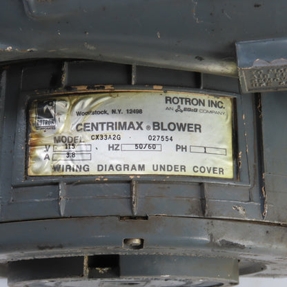 Rotron CX33A2G High Speed Centrimax Blower 115V 1PH 3.8A