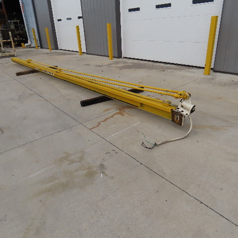 500Lbs. Capacity Overbraced Wall Mount Jib Crane 25'-6" Span 23' Travel