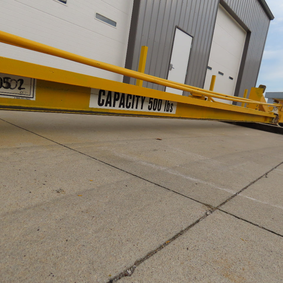 500Lbs. Capacity Overbraced Wall Mount Jib Crane 25'-6" Span 23' Travel