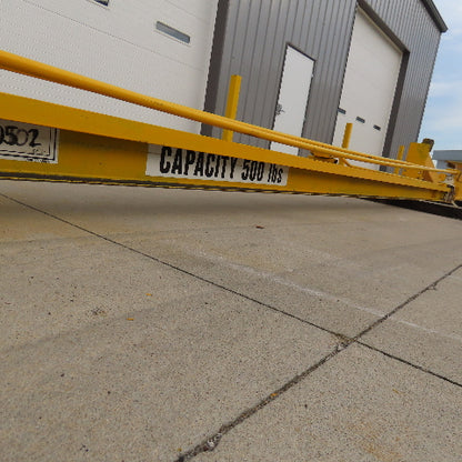 500Lbs. Capacity Overbraced Wall Mount Jib Crane 25'-6" Span 23' Travel