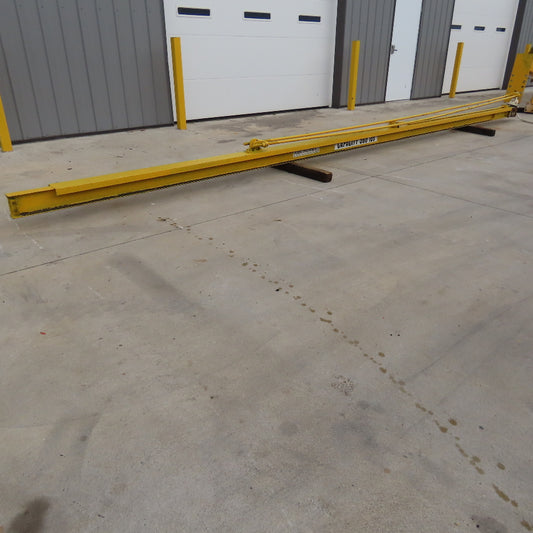 500Lbs. Capacity Overbraced Wall Mount Jib Crane 25'-6" Span 23' Travel