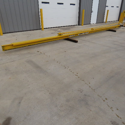 500Lbs. Capacity Overbraced Wall Mount Jib Crane 25'-6" Span 23' Travel