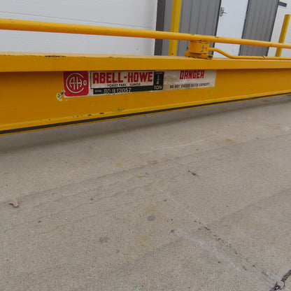 Abell-Howe 1/4 Ton Wall Mount Overbraced Jib Crane 23' Span 21'6" Travel