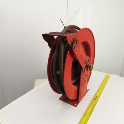 Reelcraft 8200OLP 1/2" x 70' Dual Pedestal Spring Retracting Air Water Hose Reel