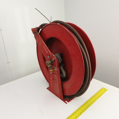Reelcraft 8200OLP 1/2" x 70' Dual Pedestal Spring Retracting Air Water Hose Reel