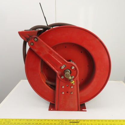 Reelcraft 8200OLP 1/2" x 70' Dual Pedestal Spring Retracting Air Water Hose Reel